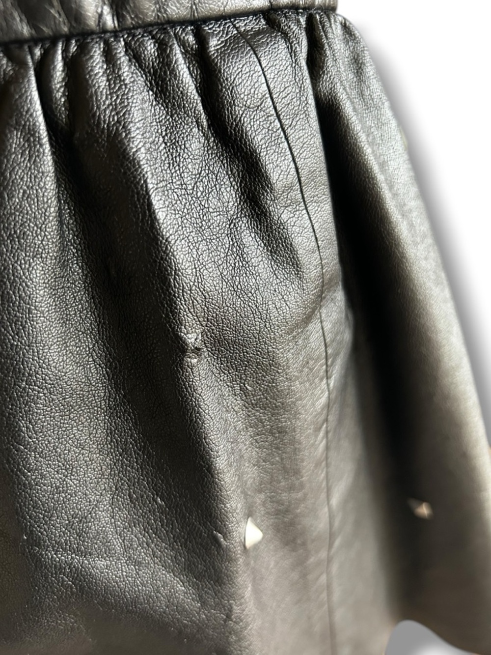DIVIDED Faux Leather Studded Skater Skirt BLACK - Picture 7 of 10